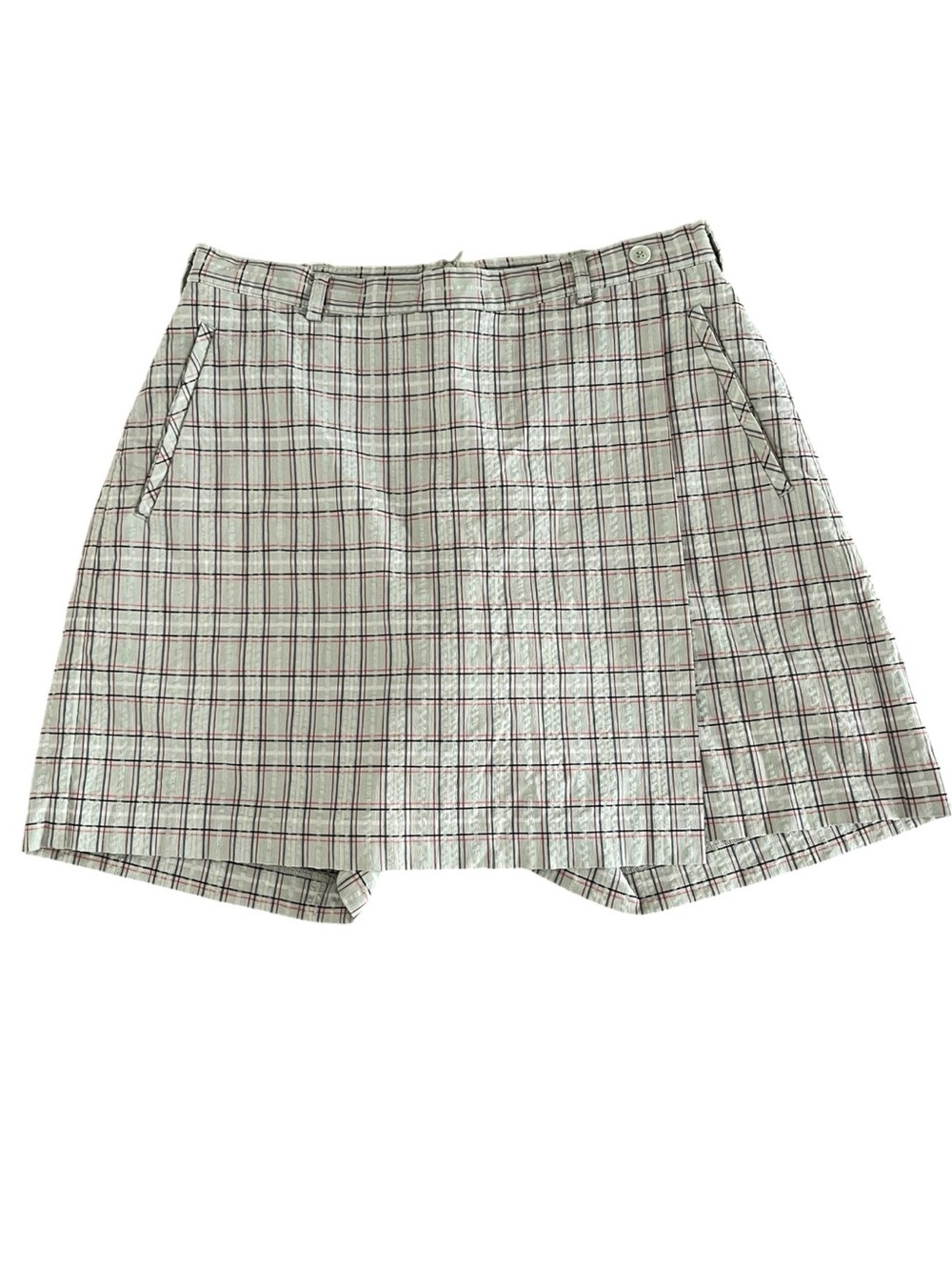ORLYsport Light Sage Green Windowpane Seersucker Golf Skort Shorts Skirt (10)